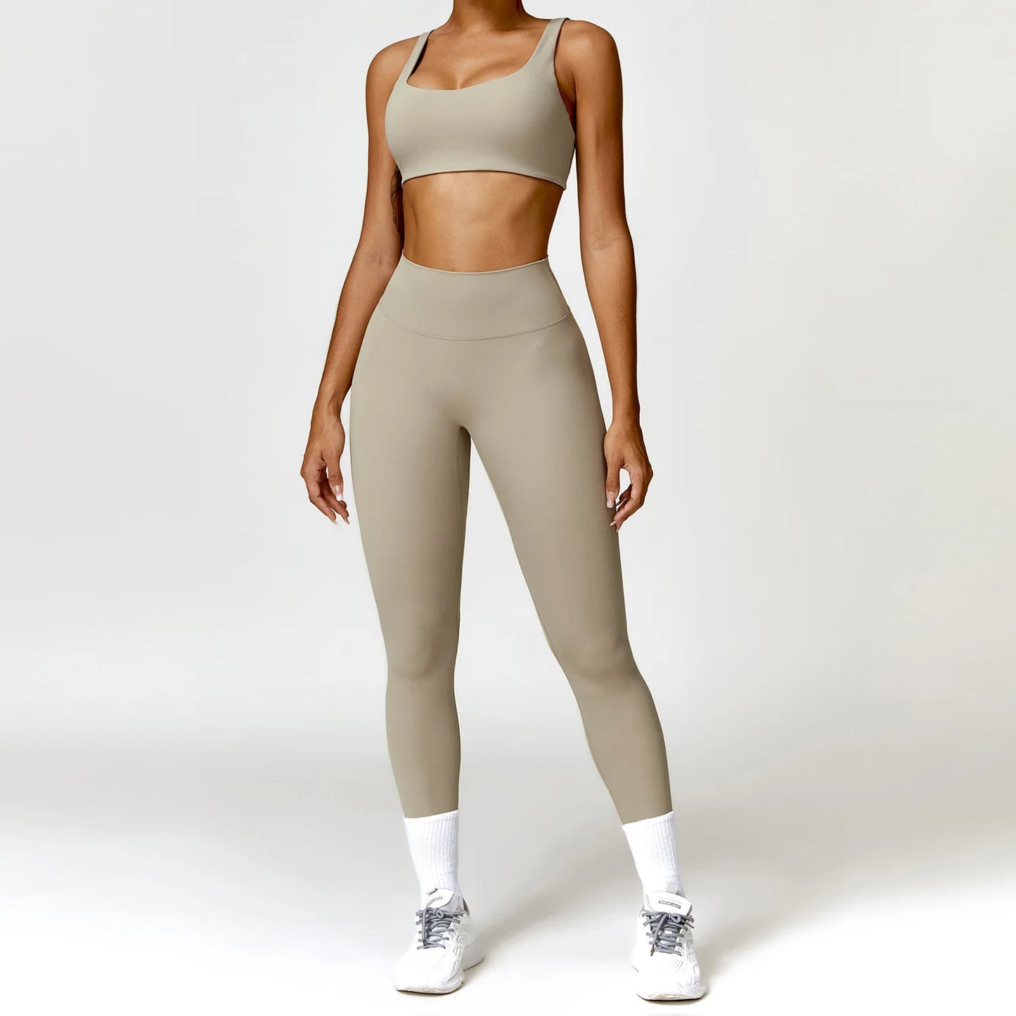 Elevate Your Workout: Women's 2 PCS Yoga Set - Stylish Gym Suits with Sports Bra & Leggings