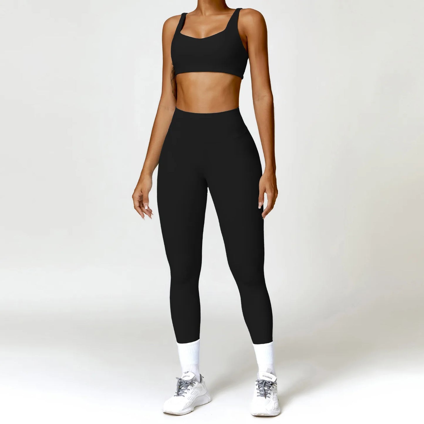 Elevate Your Workout: Women's 2 PCS Yoga Set - Stylish Gym Suits with Sports Bra & Leggings