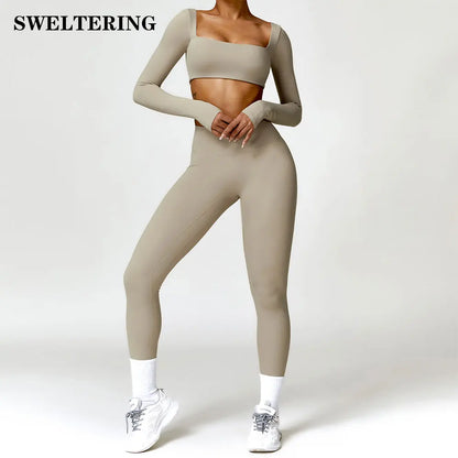 Elevate Your Workout: Women's 2 PCS Yoga Set - Stylish Gym Suits with Sports Bra & Leggings